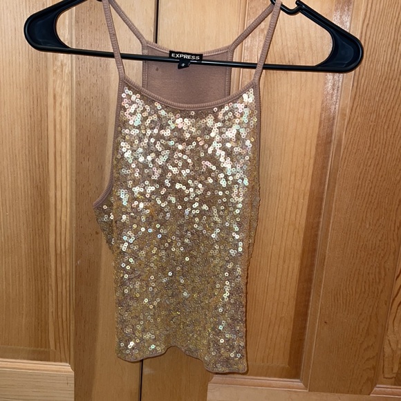 Express gold crop tank top - Picture 2 of 6